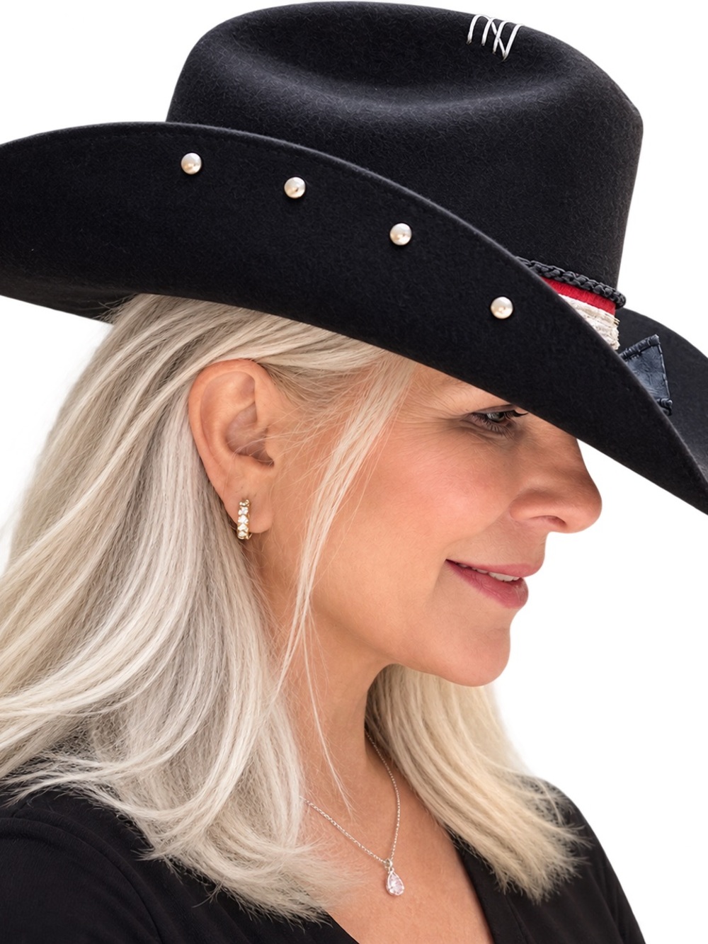 Black Western Felt Cowboy Hat - Women's Fashion Accessory